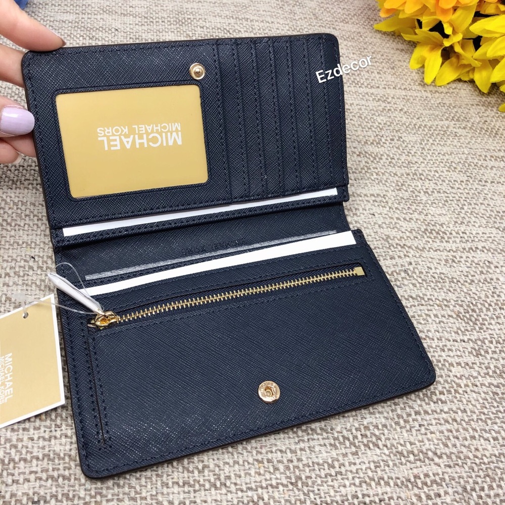 NWT Michael Kors | Jet Set Slim Bifold Wallet Navy - Picture 4 of 8